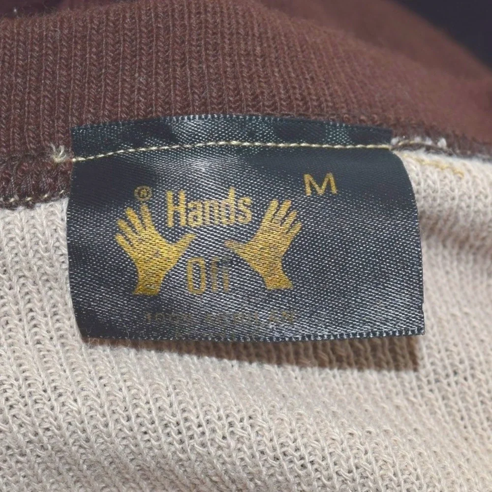 Hands On V Neck‎ Sweater Long Sleeve Stripe Pattern Size M